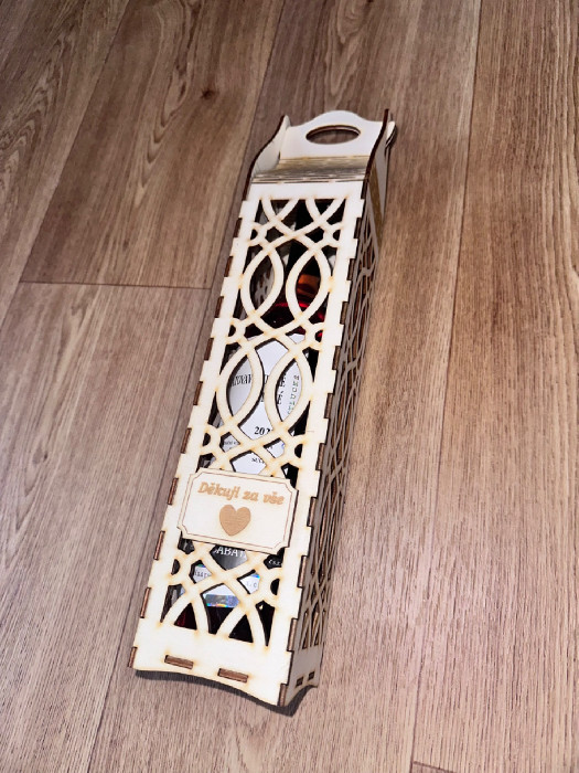 Caja de madera para botella