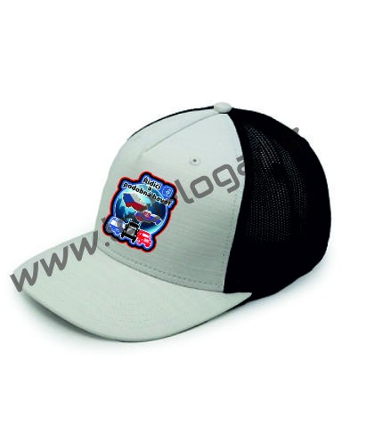 Kappe weiß/schwarz Five Panels Snap + Logo Ř.A.P.H.